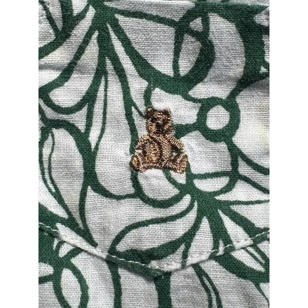 Baby Gap 18-24M Linen Cotton Floral Romper Sun Hat 2 Piece Set Green